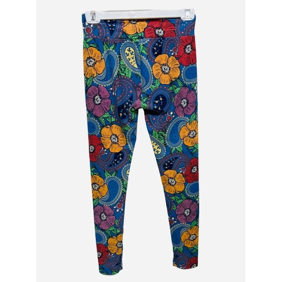 LuLaRoe Leggings One Size OS – Paisley Floral Print – Soft & Stretchy - Picture 3 of 4